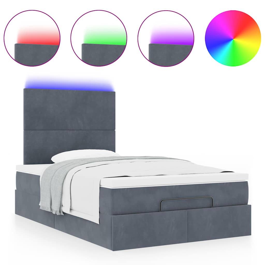 vidaXL Estructura cama otomana colchones terciopelo gris oscuro