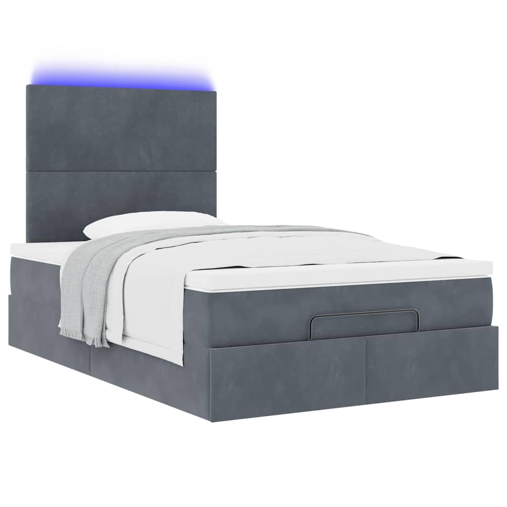 vidaXL Estructura cama otomana colchones terciopelo gris oscuro