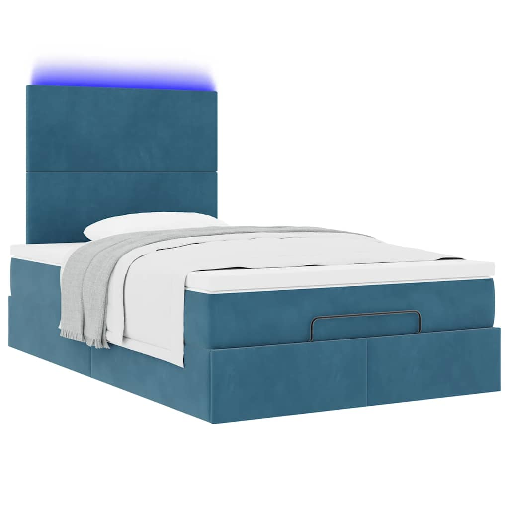 vidaXL Estructura de cama otomana colchones terciopelo azul oscuro