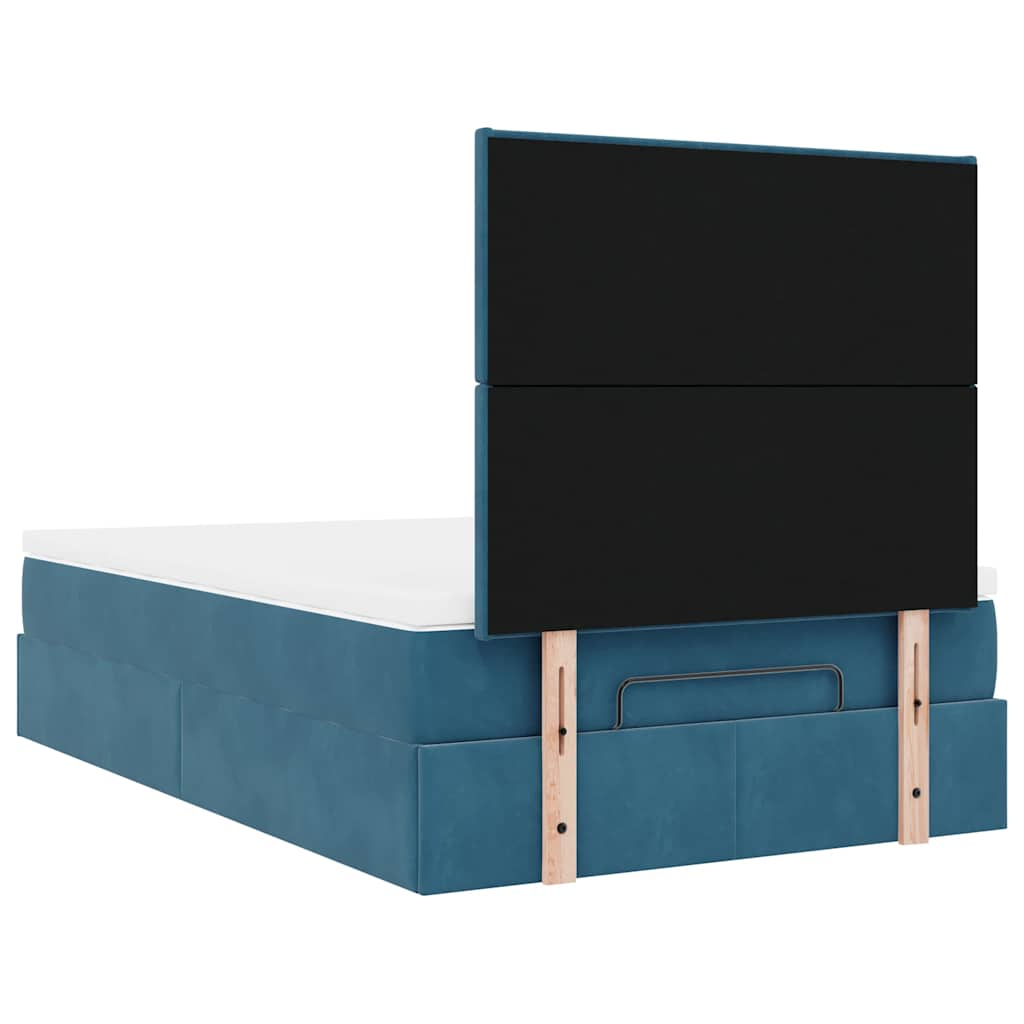 vidaXL Estructura de cama otomana colchones terciopelo azul oscuro