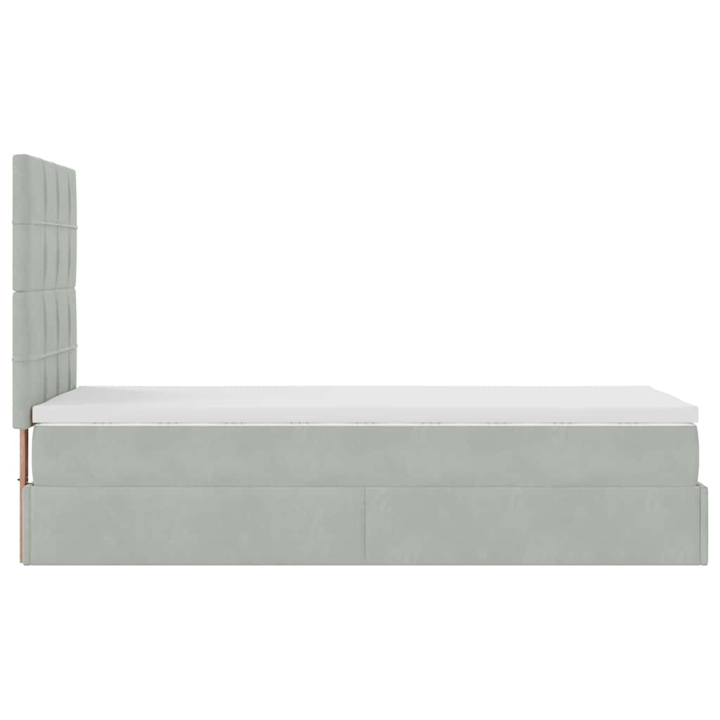 vidaXL Estructura cama otomana colchones gris claro 80x200cm