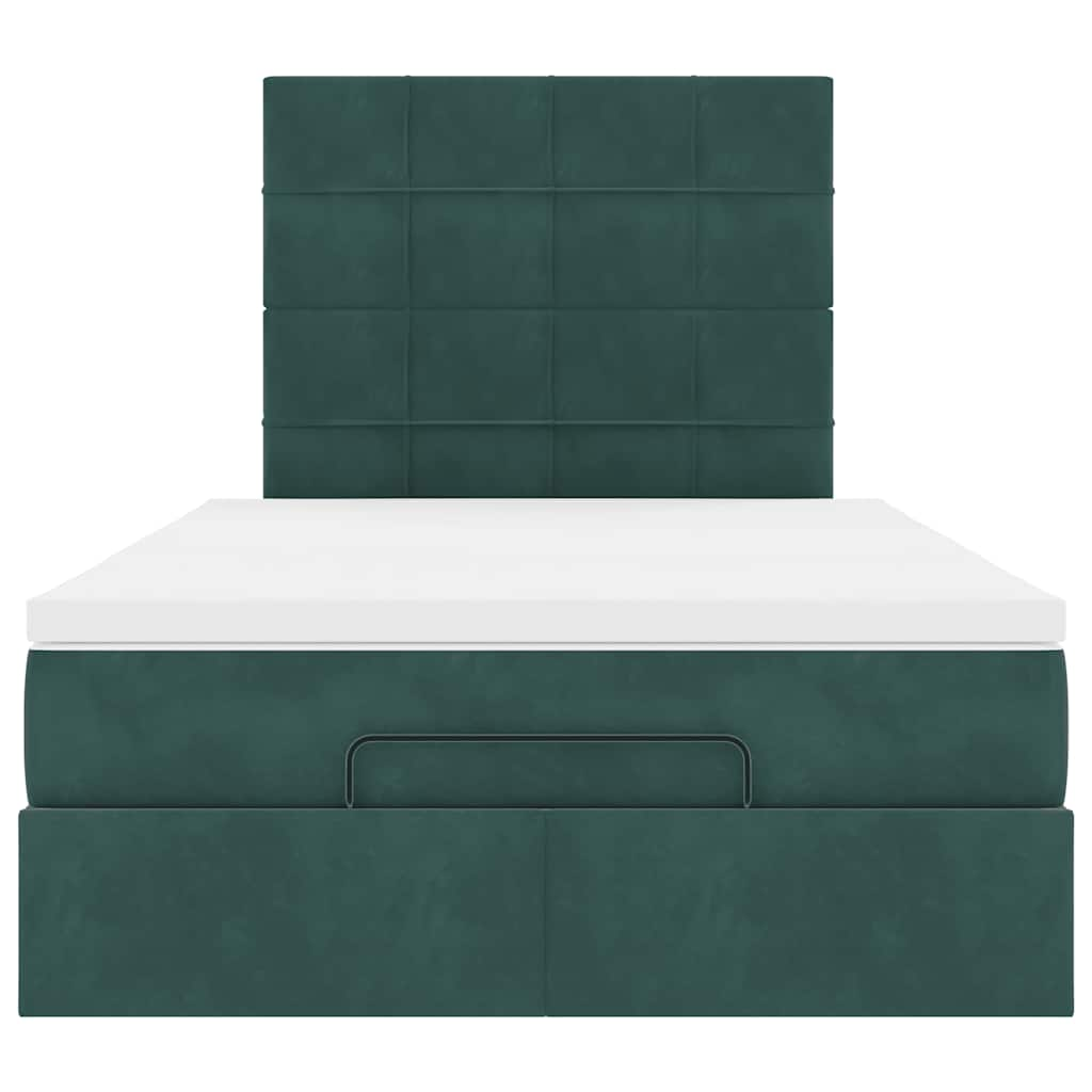 vidaXL Estructura de cama otomana colchones terciopelo verde oscuro