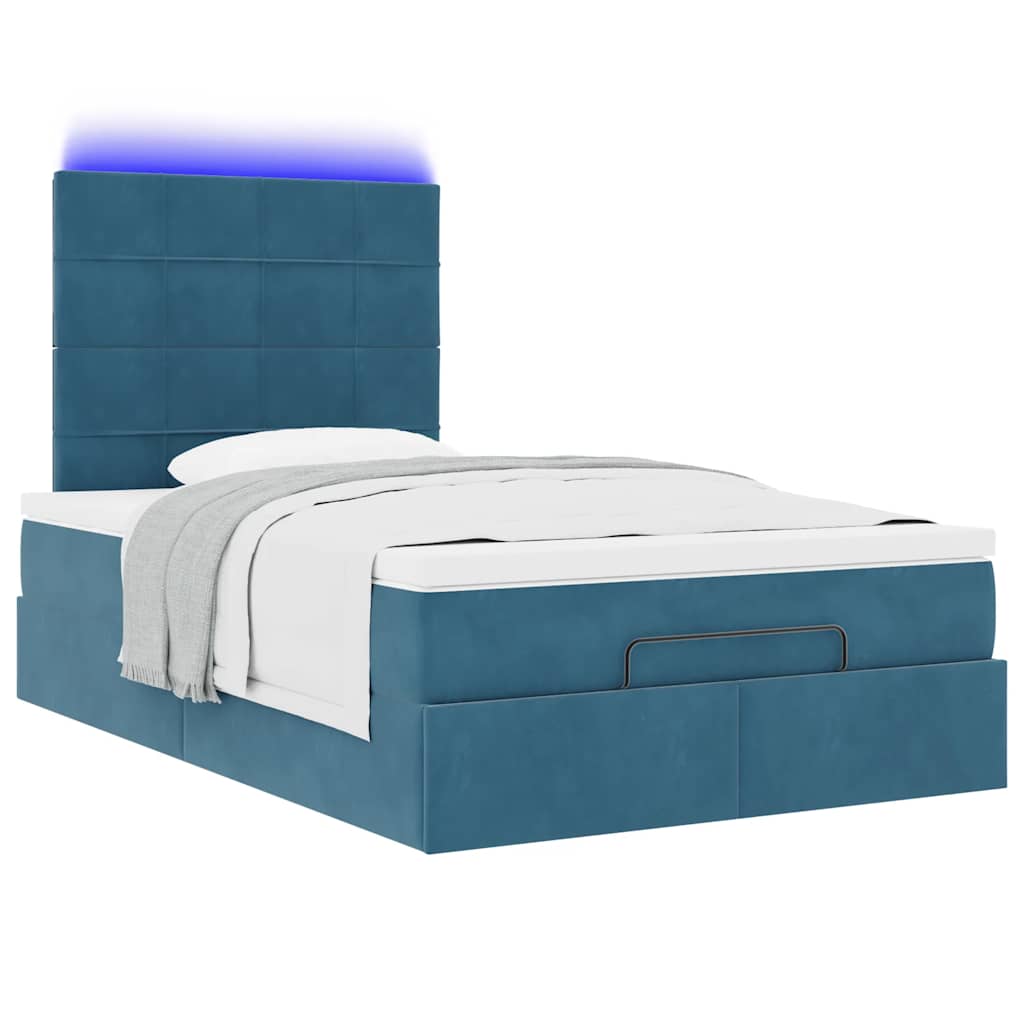 vidaXL Estructura de cama otomana colchones terciopelo azul oscuro