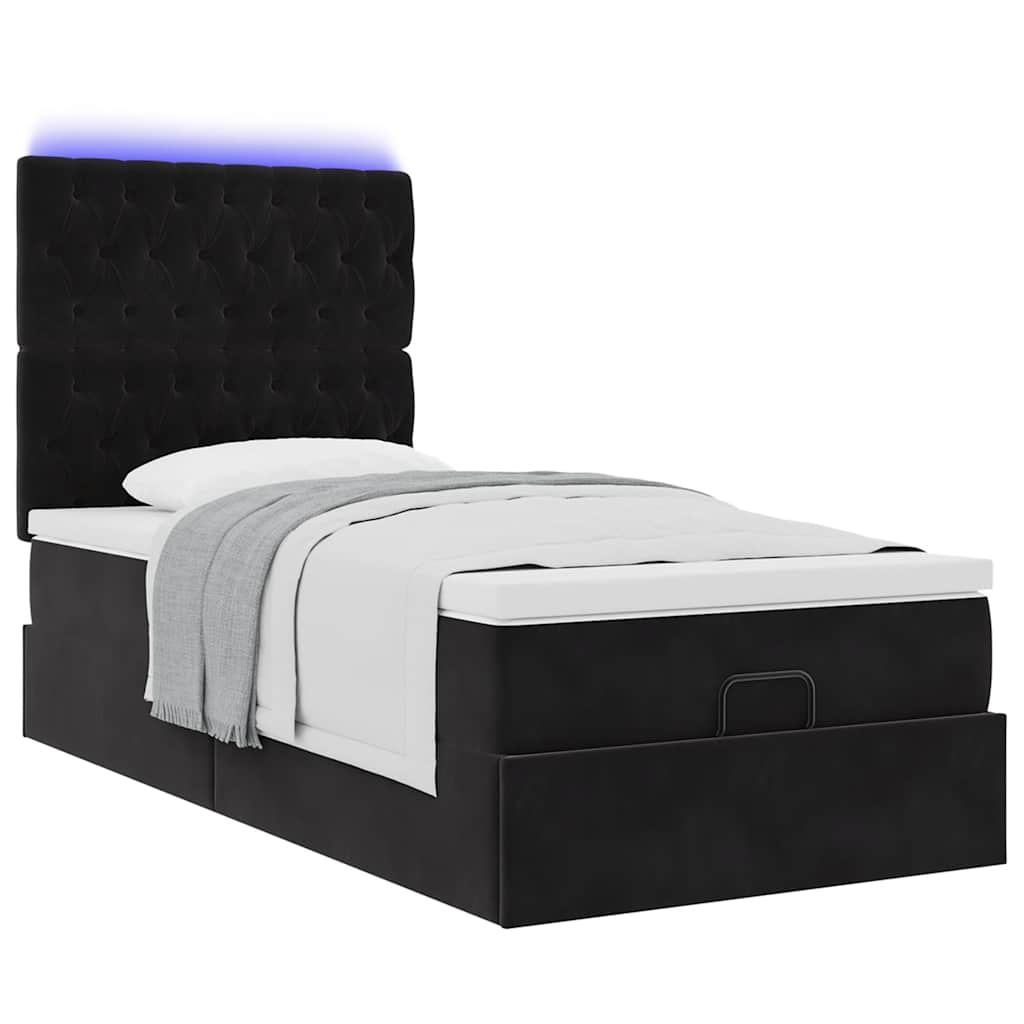 vidaXL Estructura cama otomana colchones terciopelo negra 80x200cm