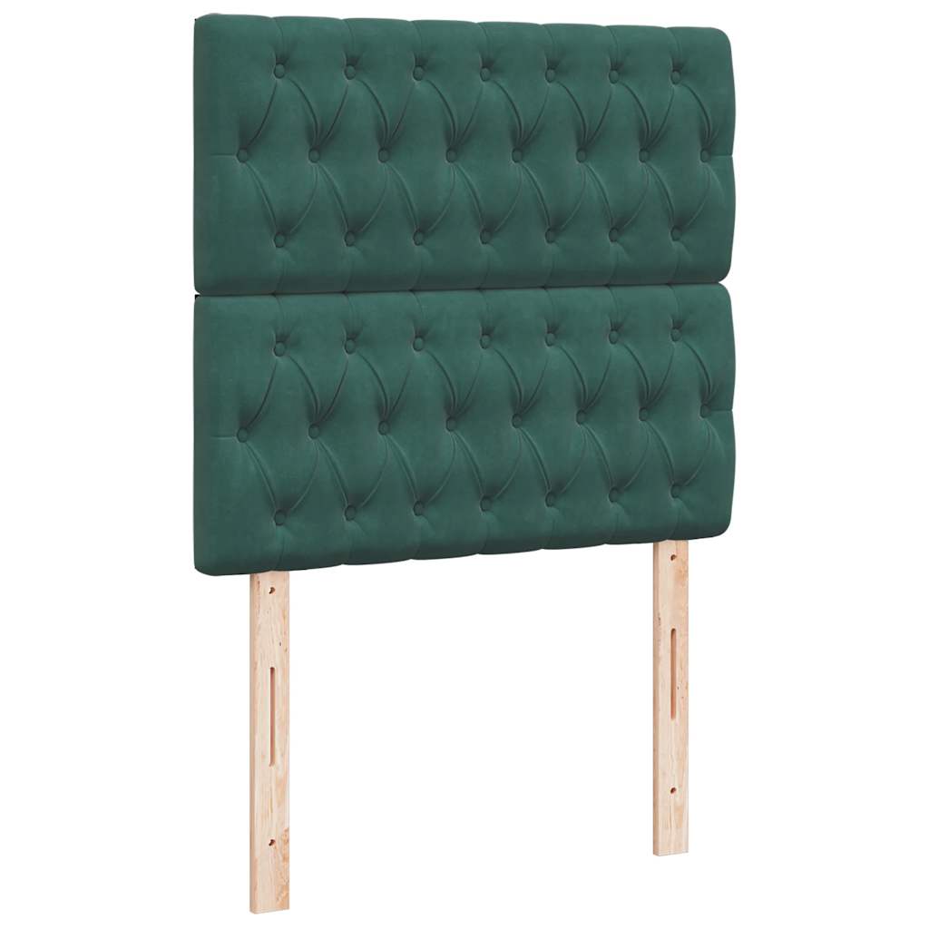 vidaXL Estructura cama otomana colchones verde oscuro 90x190cm