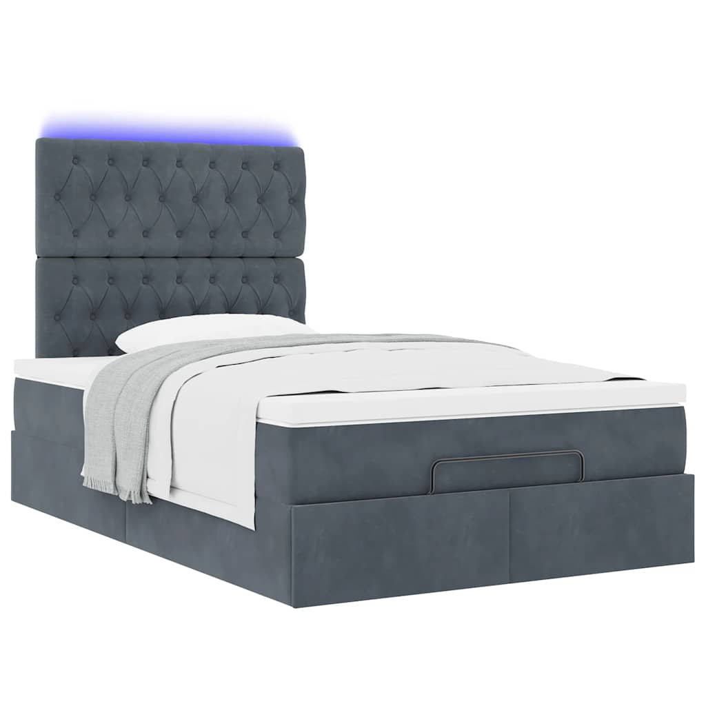 vidaXL Estructura cama otomana colchones terciopelo gris oscuro