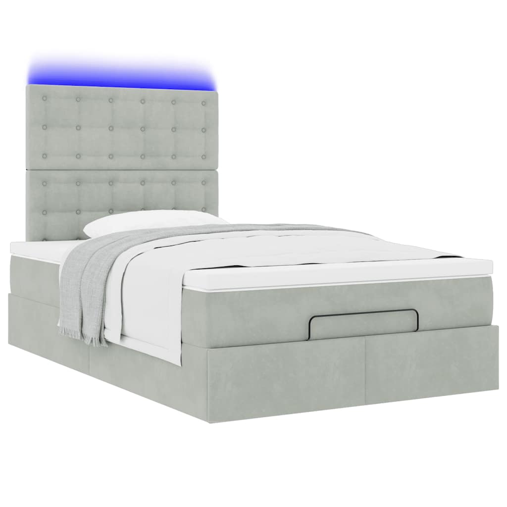 vidaXL Estructura de cama otomana colchones terciopelo gris claro