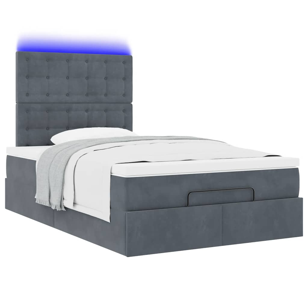 vidaXL Estructura de cama otomana colchones terciopelo gris oscuro