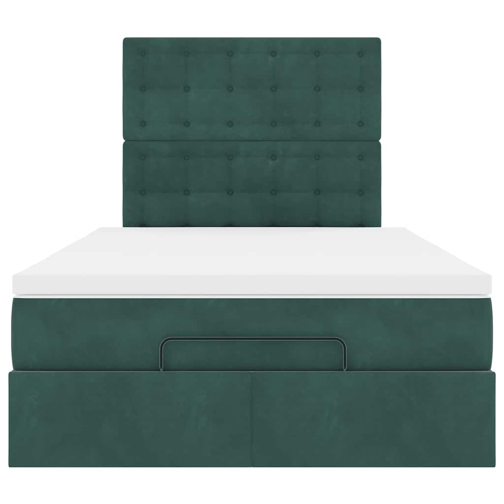 vidaXL Estructura de cama otomana colchones terciopelo verde oscuro