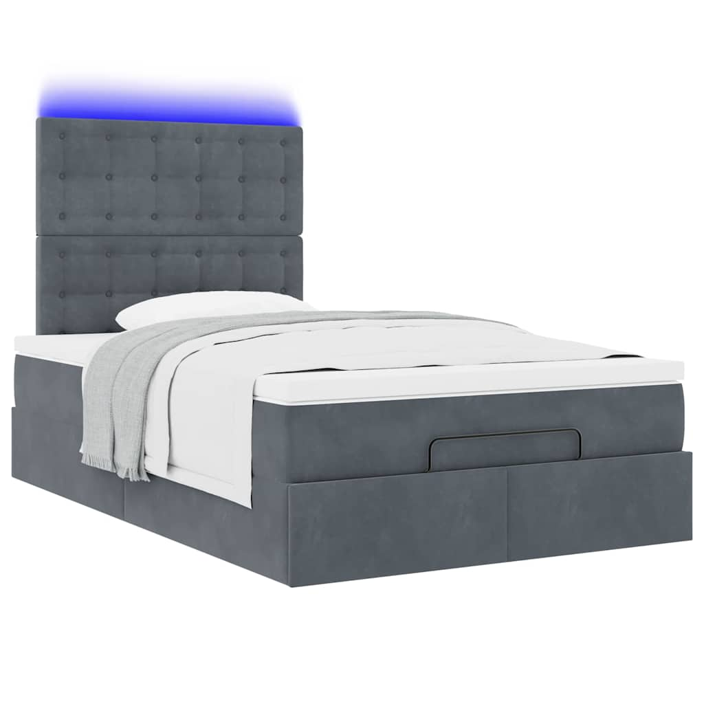 vidaXL Estructura cama otomana colchones terciopelo gris oscuro