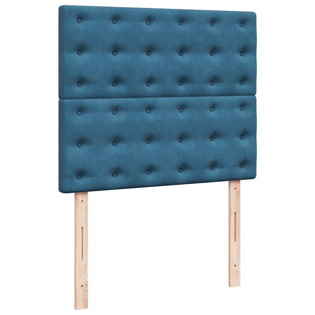 vidaXL Estructura de cama otomana colchones terciopelo azul oscuro