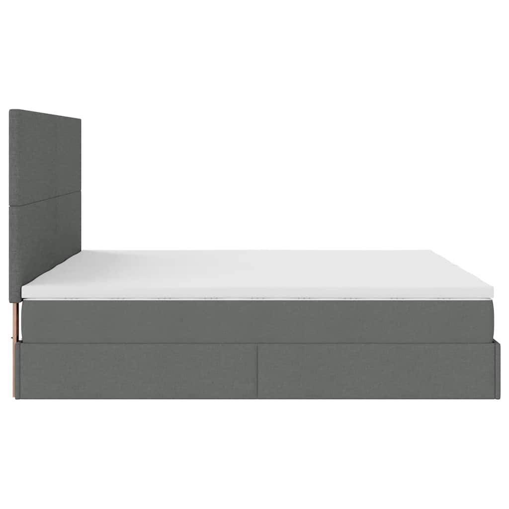 vidaXL Estructura cama otomana colchones tela gris oscuro 180x200cm