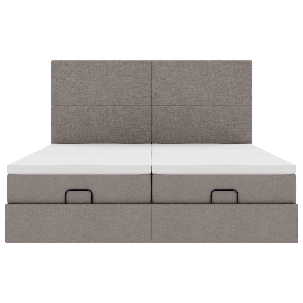 vidaXL Estructura de cama otomana colchones tela gris pardo 180x200 cm