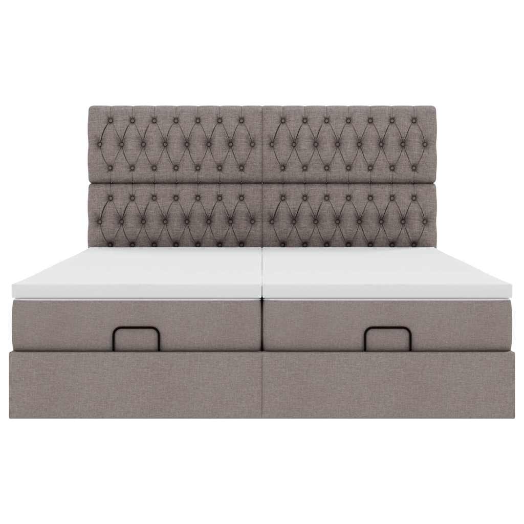 vidaXL Estructura de cama otomana colchones tela gris pardo 180x200 cm