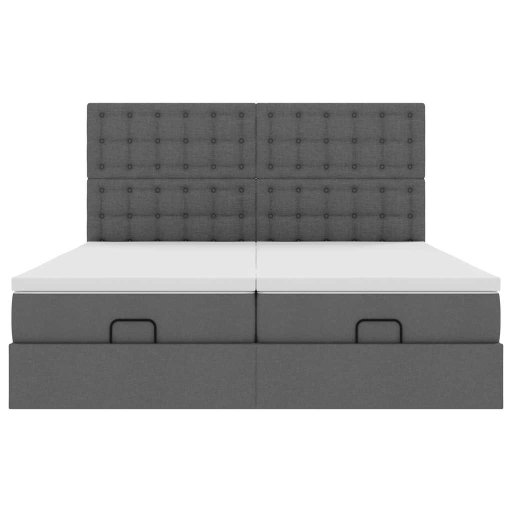 vidaXL Estructura cama otomana colchones tela gris oscuro 180x200cm