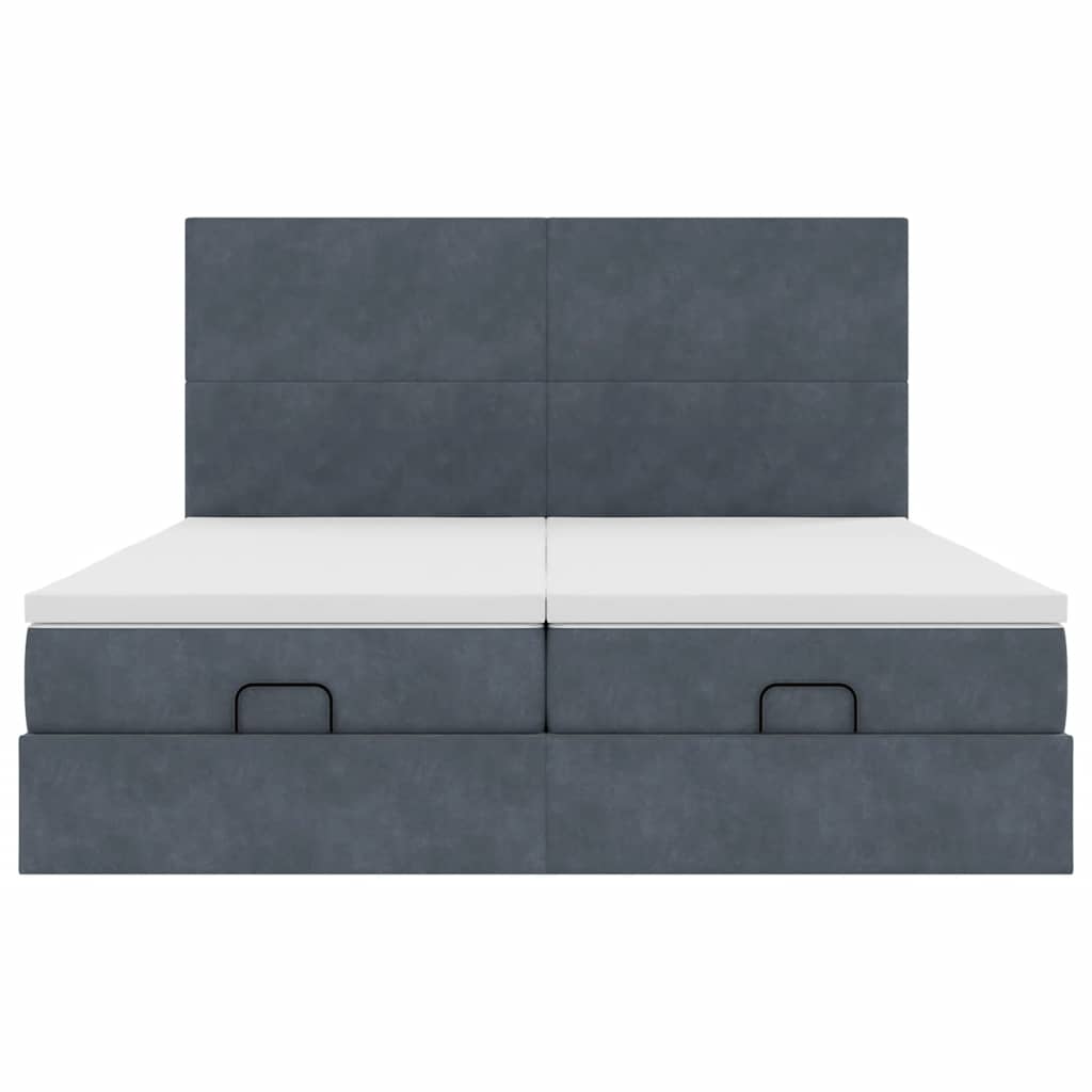 vidaXL Estructura cama otomana colchones terciopelo gris oscuro