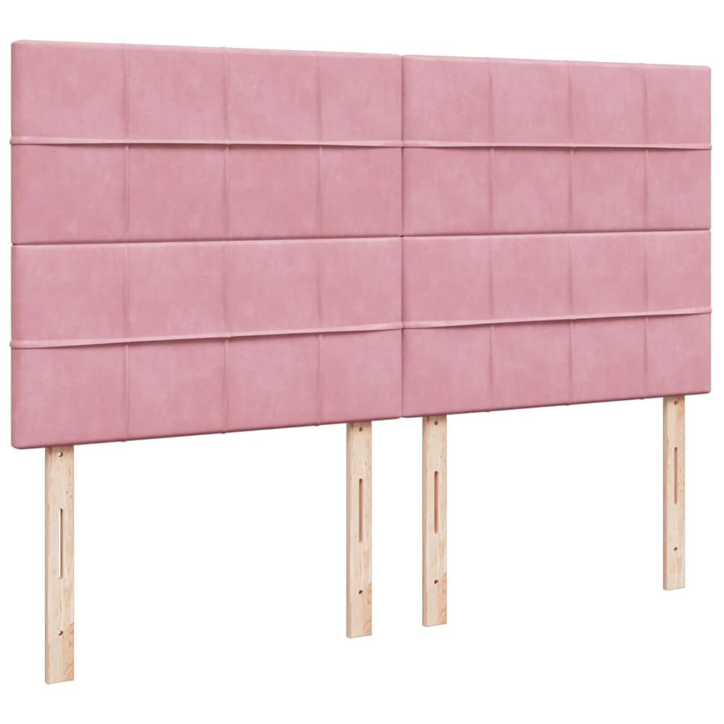 vidaXL Estructura de cama otomana colchones terciopelo rosa 160x200cm