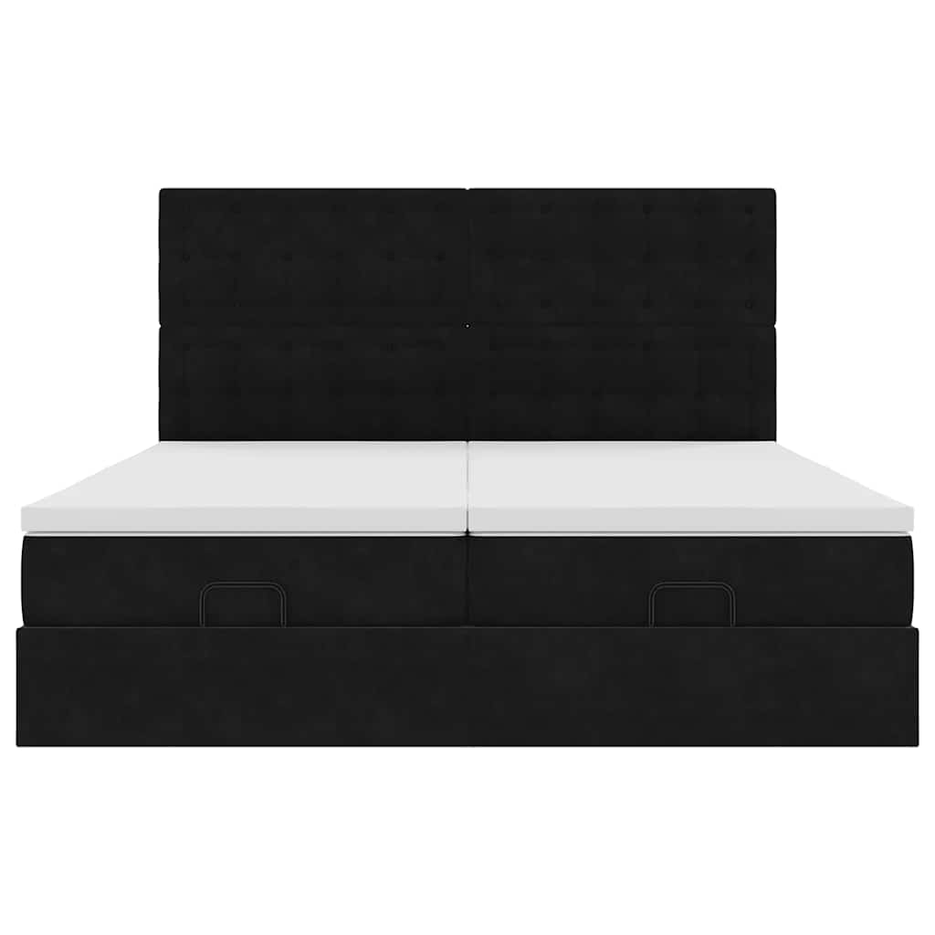 vidaXL Estructura de cama otomana colchones terciopelo negra 180x200cm