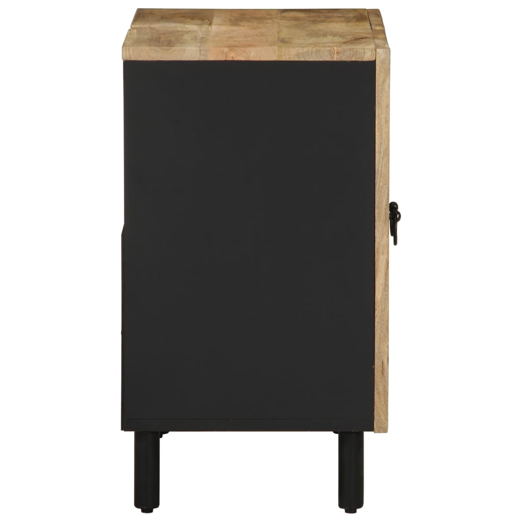 vidaXL Armario de lavabo de baño madera maciza mango negro 62x33x58 cm