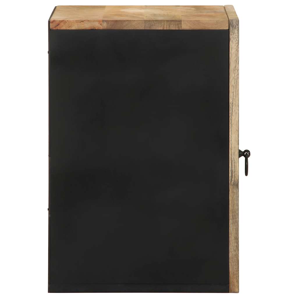 vidaXL Armario colgante baño madera maciza mango negro 38x33,5x48 cm