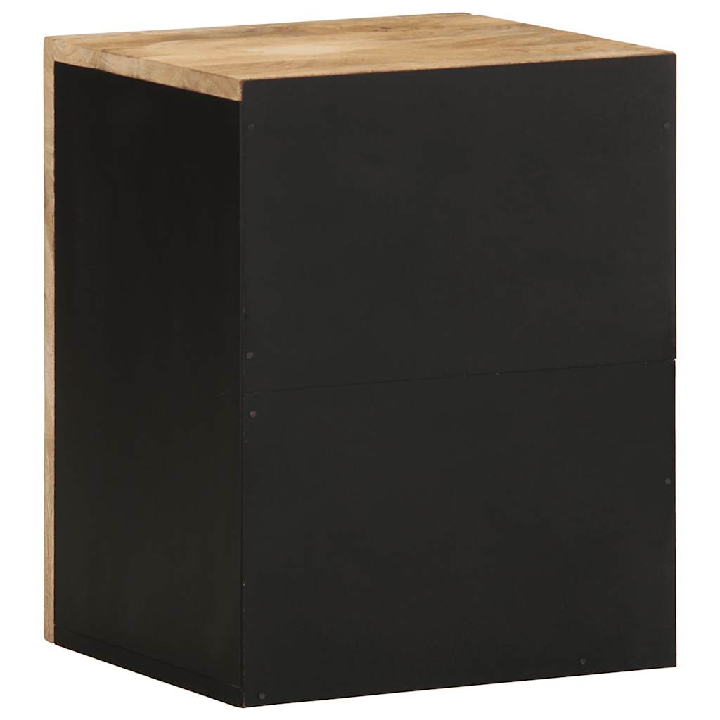 vidaXL Armario colgante baño madera maciza mango negro 38x33,5x48 cm