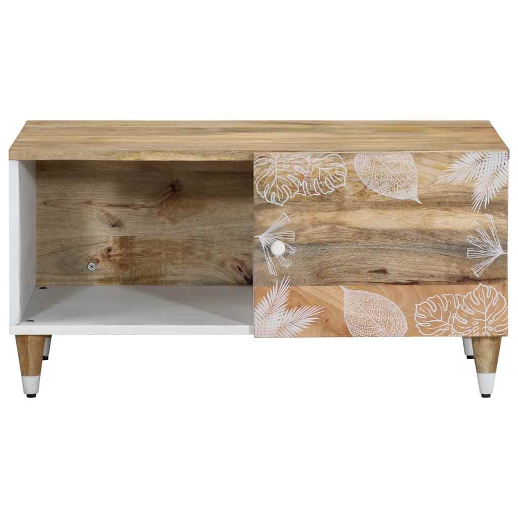 vidaXL Mesa de centro de madera maciza de mango 80x50x40 cm