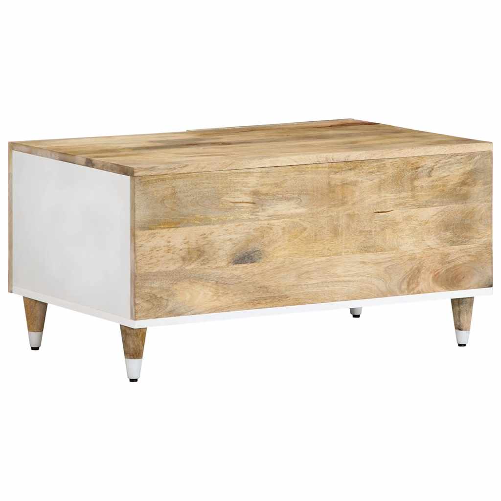 vidaXL Mesa de centro de madera maciza de mango 80x50x40 cm