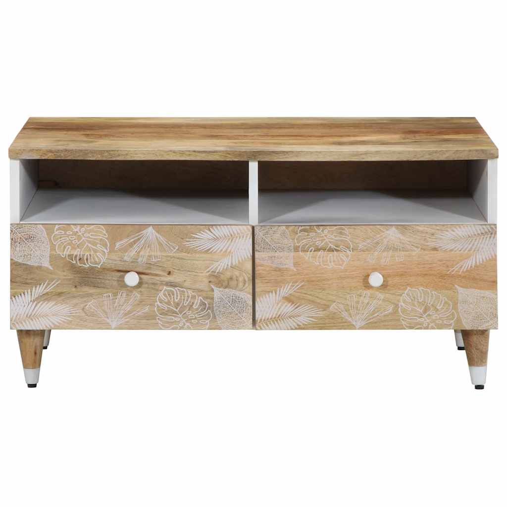 vidaXL Mesa de centro de madera maciza mango 80x54x40 cm