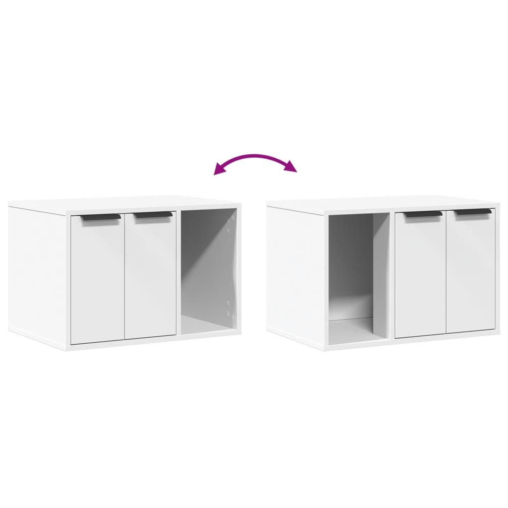 vidaXL Mueble arenero para gatos madera ingeniería blanco 60x40x40 cm