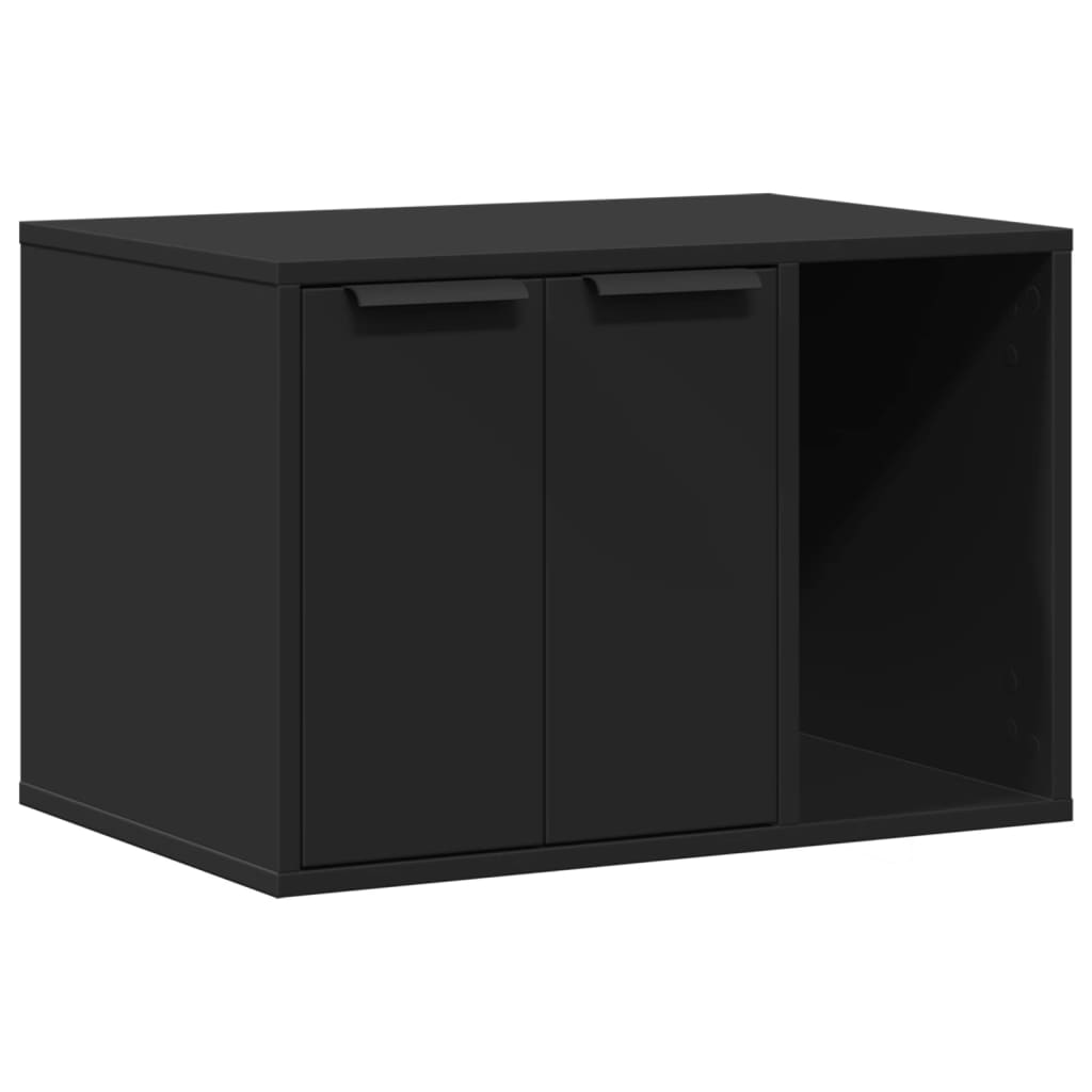 vidaXL Mueble arenero de gatos madera ingeniería negro 60x40x40 cm