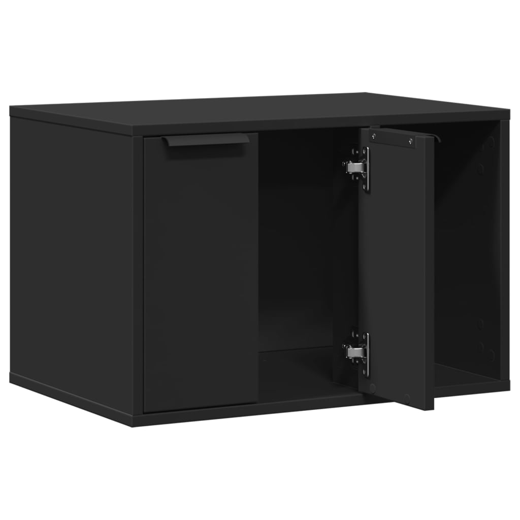 vidaXL Mueble arenero de gatos madera ingeniería negro 60x40x40 cm