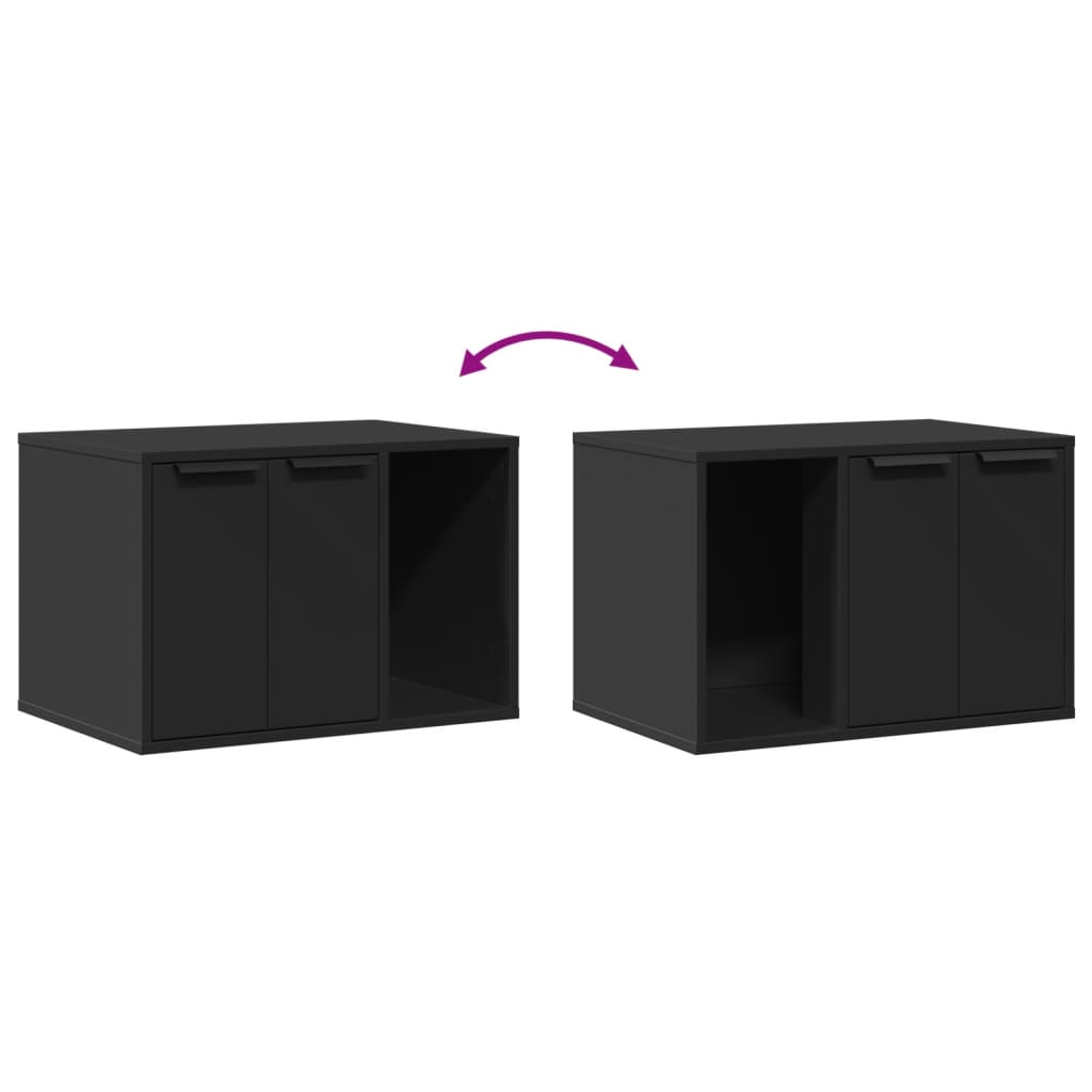 vidaXL Mueble arenero de gatos madera ingeniería negro 60x40x40 cm