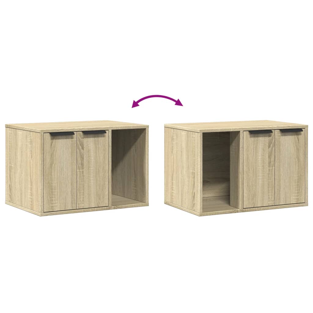 vidaXL Mueble arenero para gatos madera roble Sonoma 60x40x40 cm