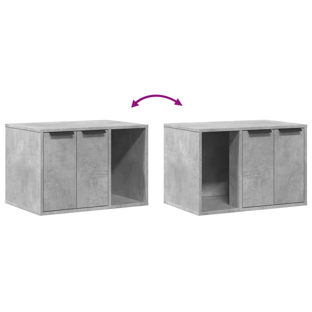 vidaXL Mueble arenero para gatos madera gris hormigón 60x40x40 cm