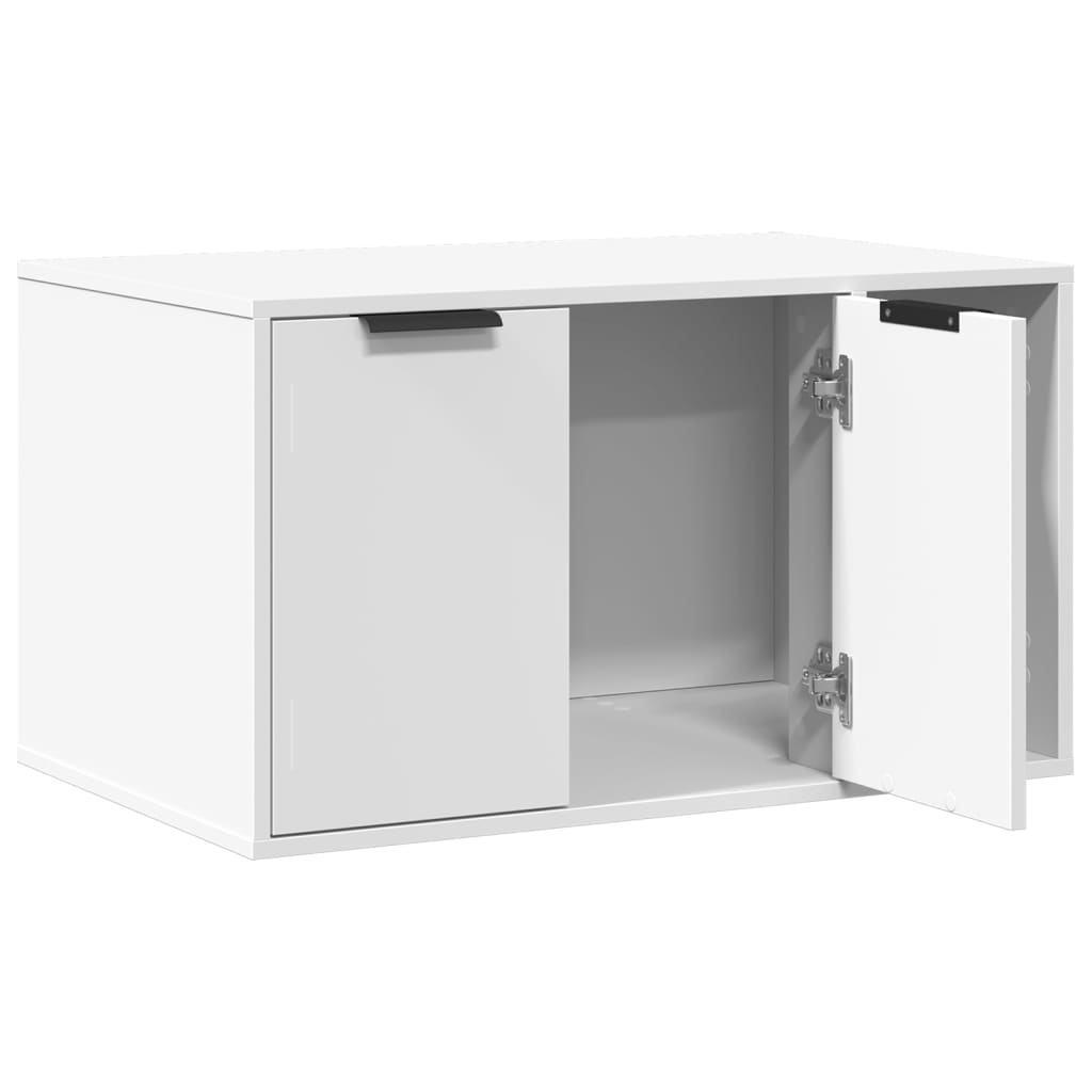 vidaXL Mueble arenero para gatos madera ingeniería blanco 80x50x45 cm