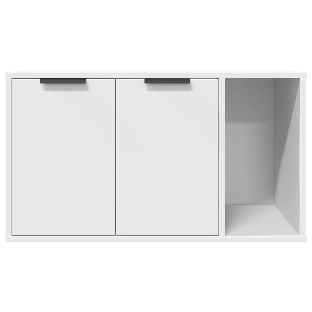 vidaXL Mueble arenero para gatos madera ingeniería blanco 80x50x45 cm