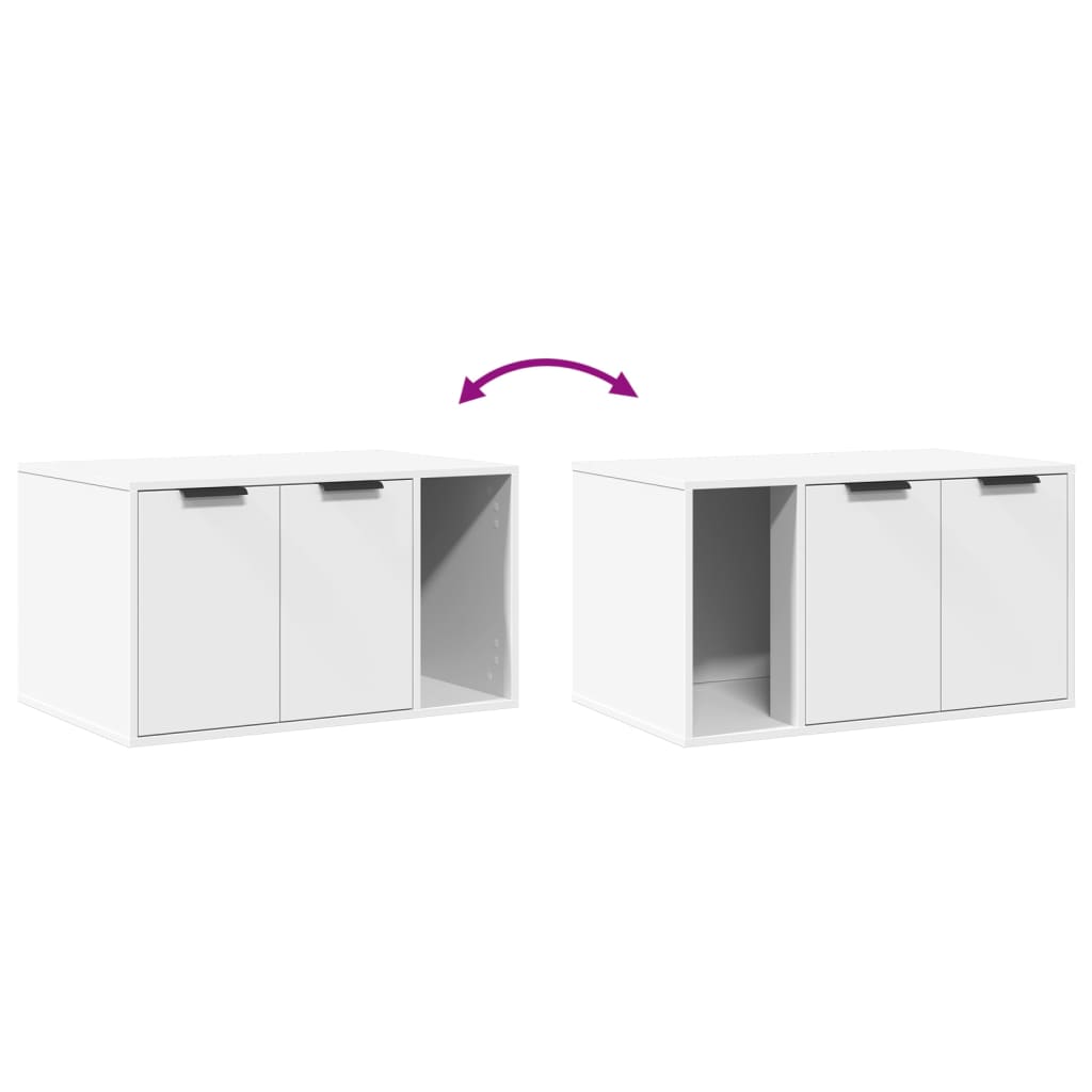 vidaXL Mueble arenero para gatos madera ingeniería blanco 80x50x45 cm