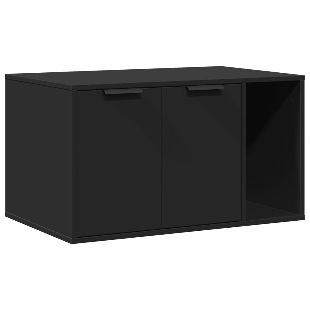 vidaXL Mueble arenero para gatos madera ingeniería negro 80x50x45 cm