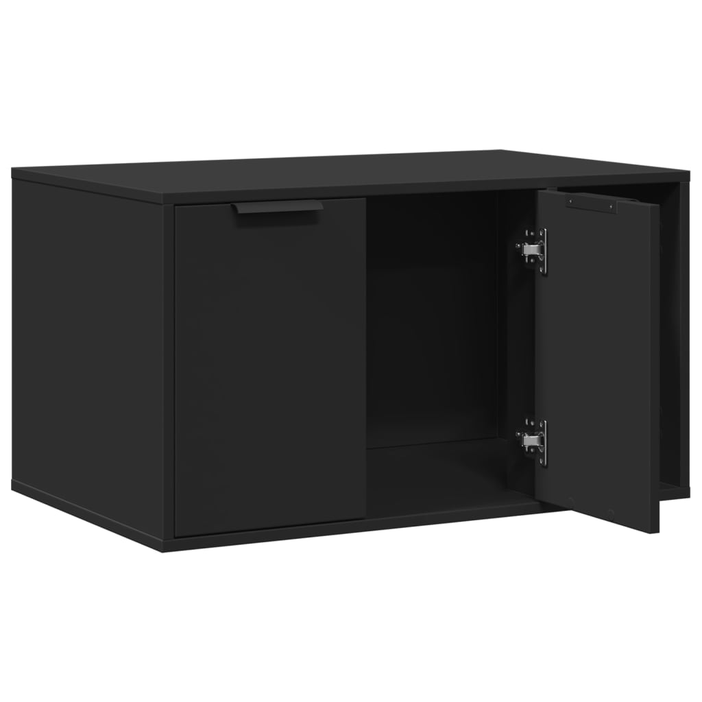 vidaXL Mueble arenero para gatos madera ingeniería negro 80x50x45 cm