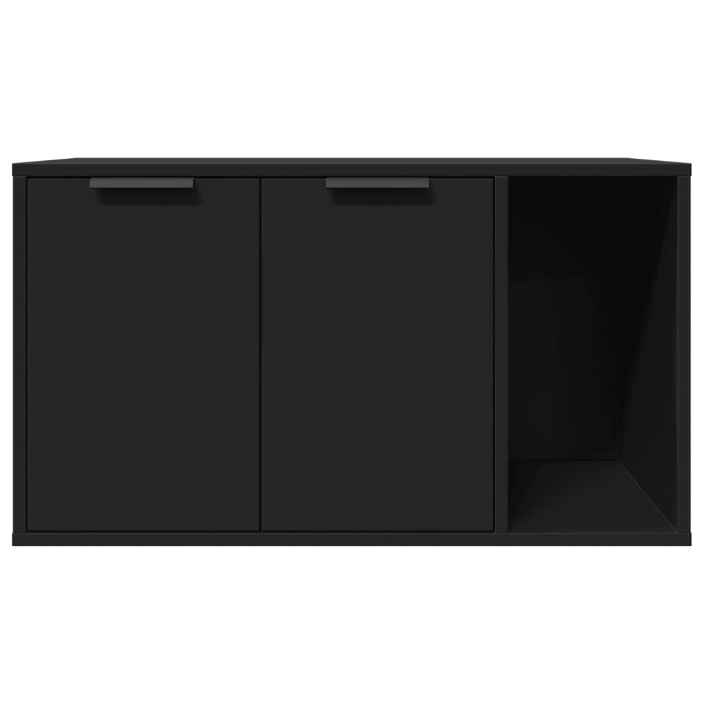 vidaXL Mueble arenero para gatos madera ingeniería negro 80x50x45 cm