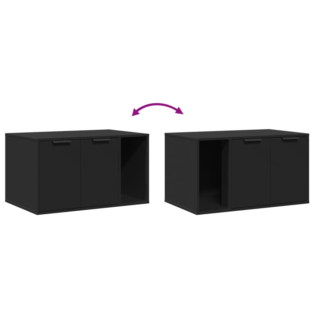 vidaXL Mueble arenero para gatos madera ingeniería negro 80x50x45 cm