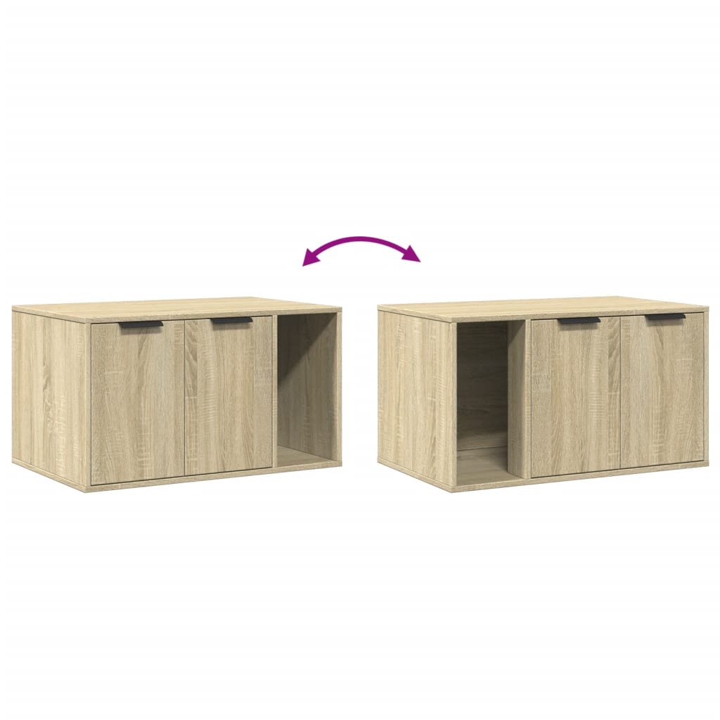 vidaXL Mueble arenero para gatos madera roble Sonoma 80x50x45 cm