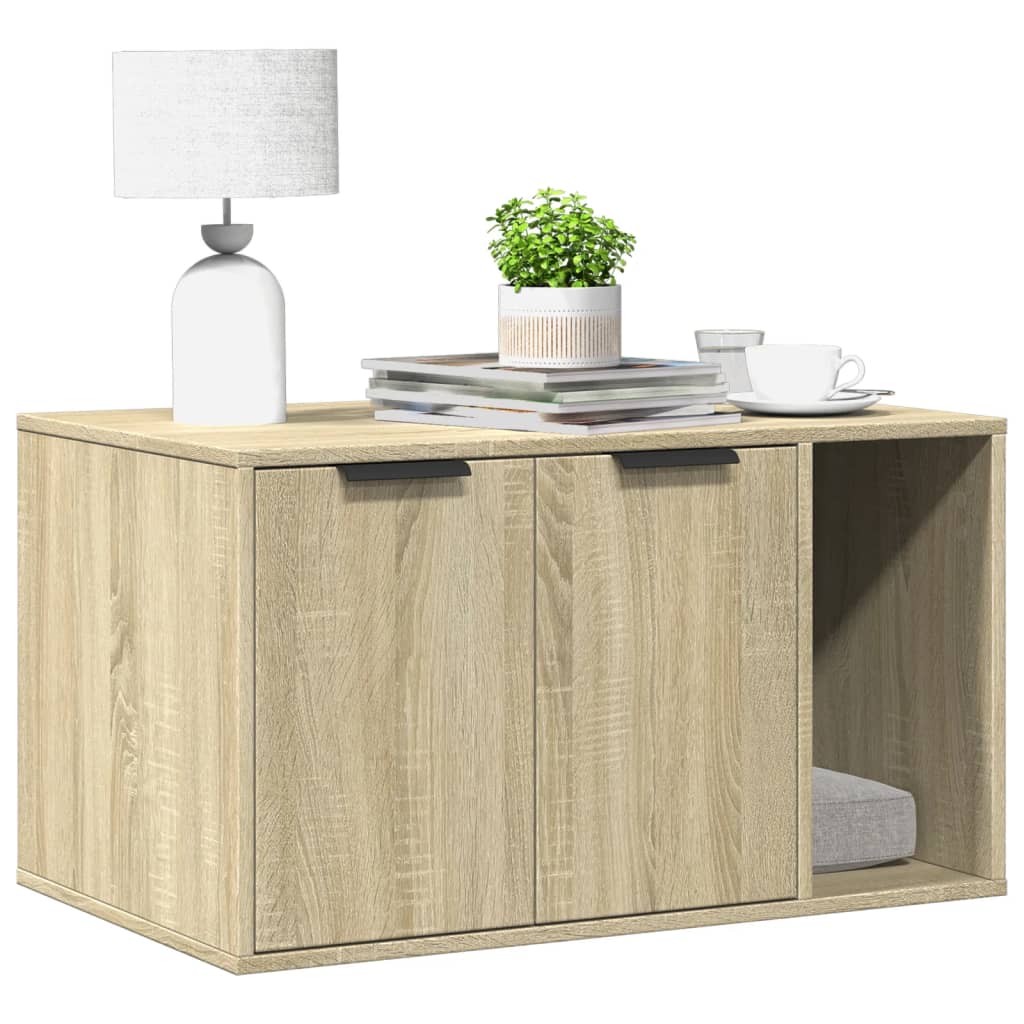 vidaXL Mueble arenero para gatos madera roble Sonoma 80x50x45 cm