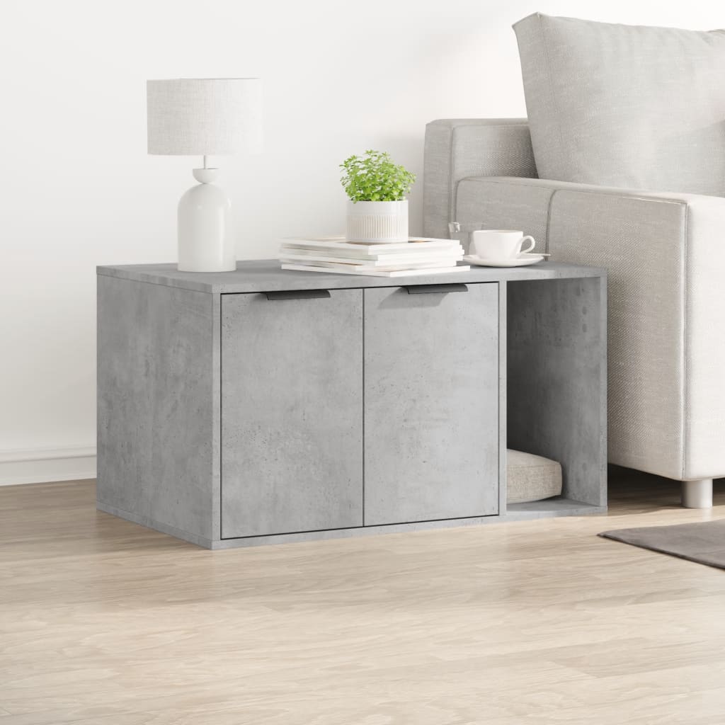 vidaXL Mueble arenero para gatos madera gris hormigón 80x50x45 cm