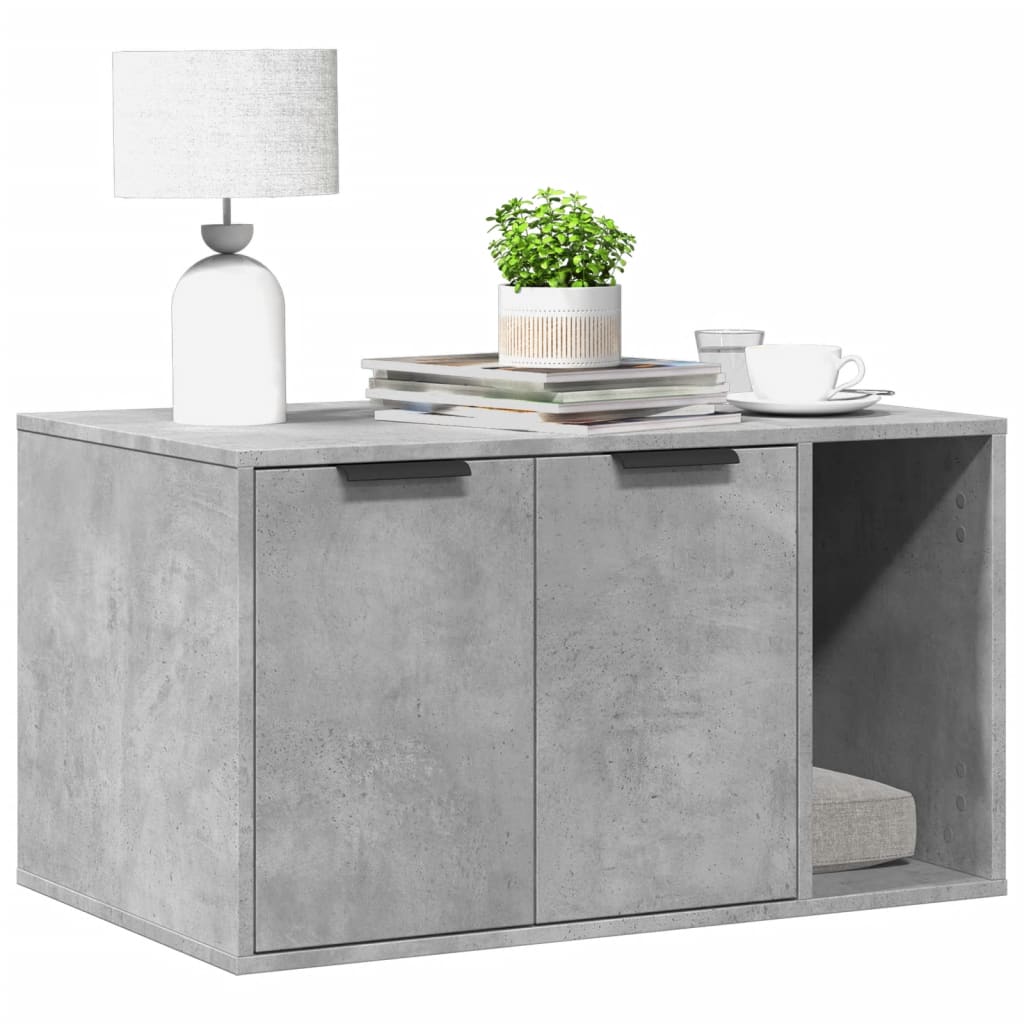 vidaXL Mueble arenero para gatos madera gris hormigón 80x50x45 cm