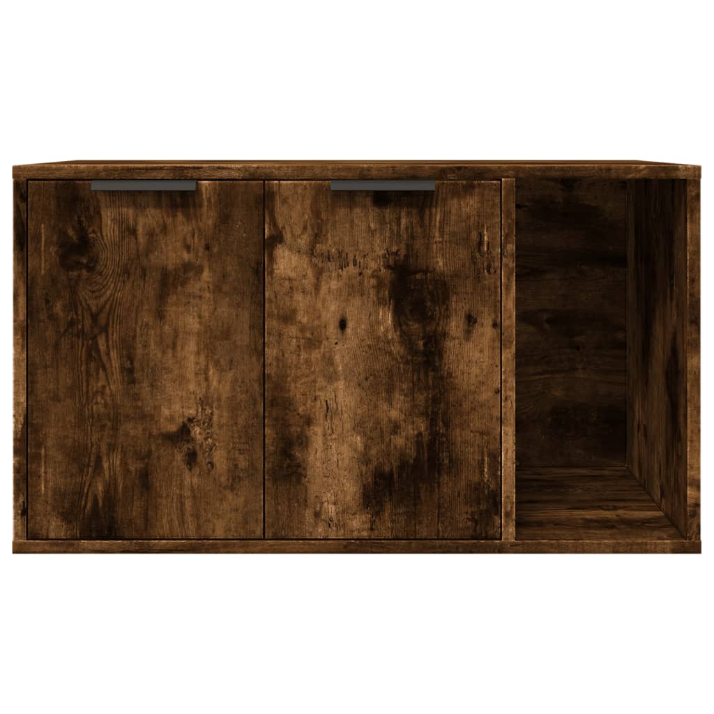 vidaXL Mueble arenero para gatos madera roble ahumado 80x50x45 cm