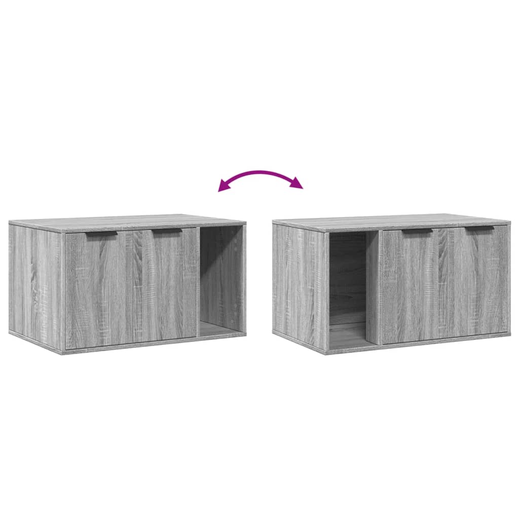 vidaXL Mueble arenero para gatos madera gris Sonoma 80x50x45 cm