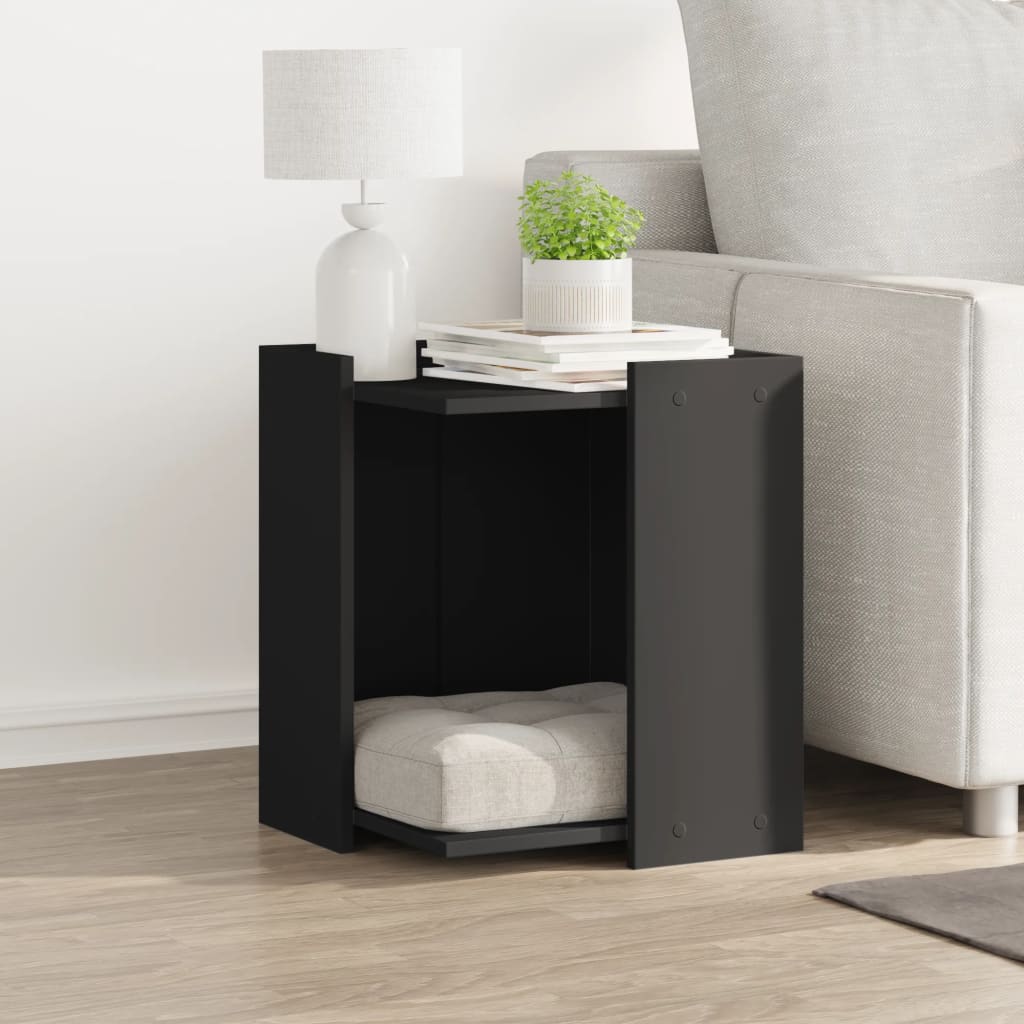 vidaXL Mueble arenero para gatos madera ingeniería negro 42x42x51 cm