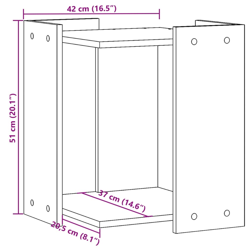 vidaXL Mueble arenero para gatos madera ingeniería negro 42x42x51 cm