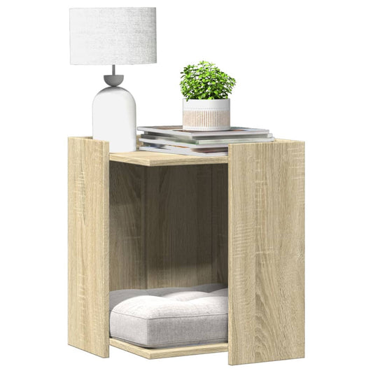 vidaXL Mueble arenero para gatos madera roble Sonoma 42x42x51 cm